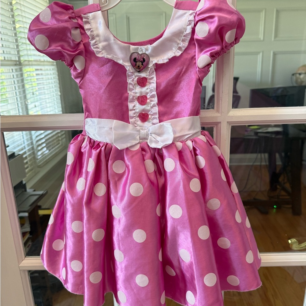 Disney Pink and White Polka Dot Minnie Mouse Dress